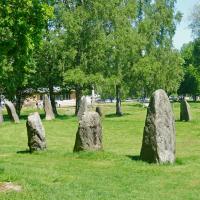 Västerås (comté de Västmanland)_Anundshog_Skeppssattings (bateau de pierres)